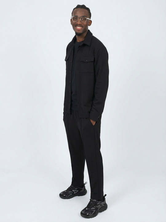 Ensemble Surchemise & Pantalon Viscose - NOIR