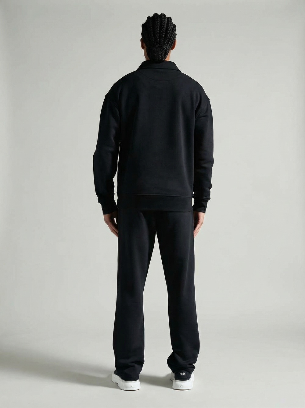 Ensemble Survêtement Homme Col Zippé - Noir