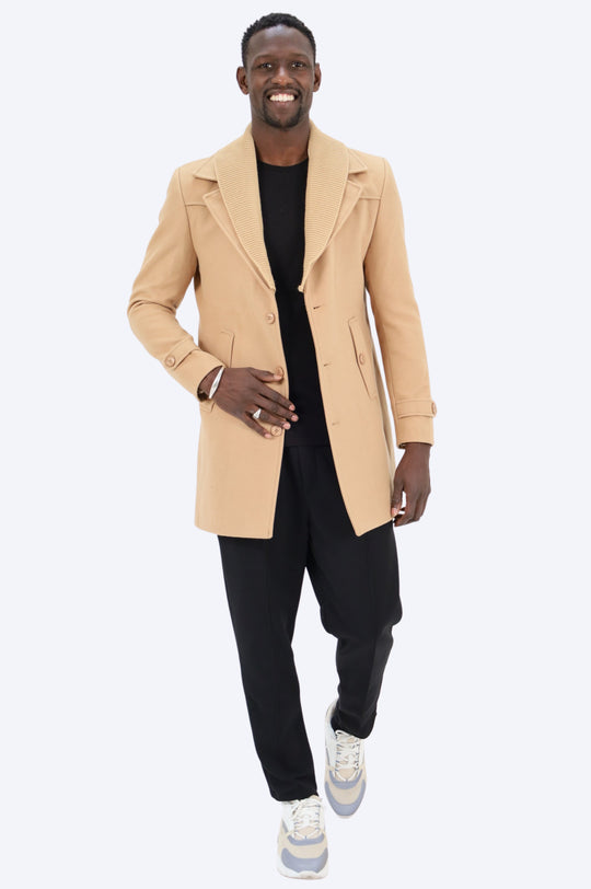 MANTEAU HABILLÉ COL DÉTACHABLE - BEIGE CLAIR