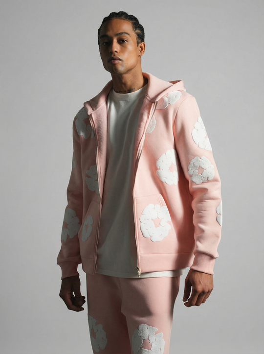 Ensemble Jogging Motifs Floraux – ROSE