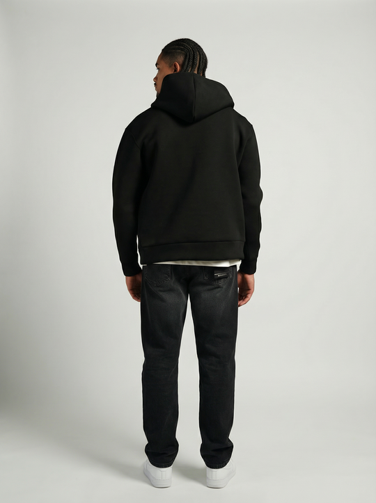 Hoodie Masque Zip Intégral – Noir