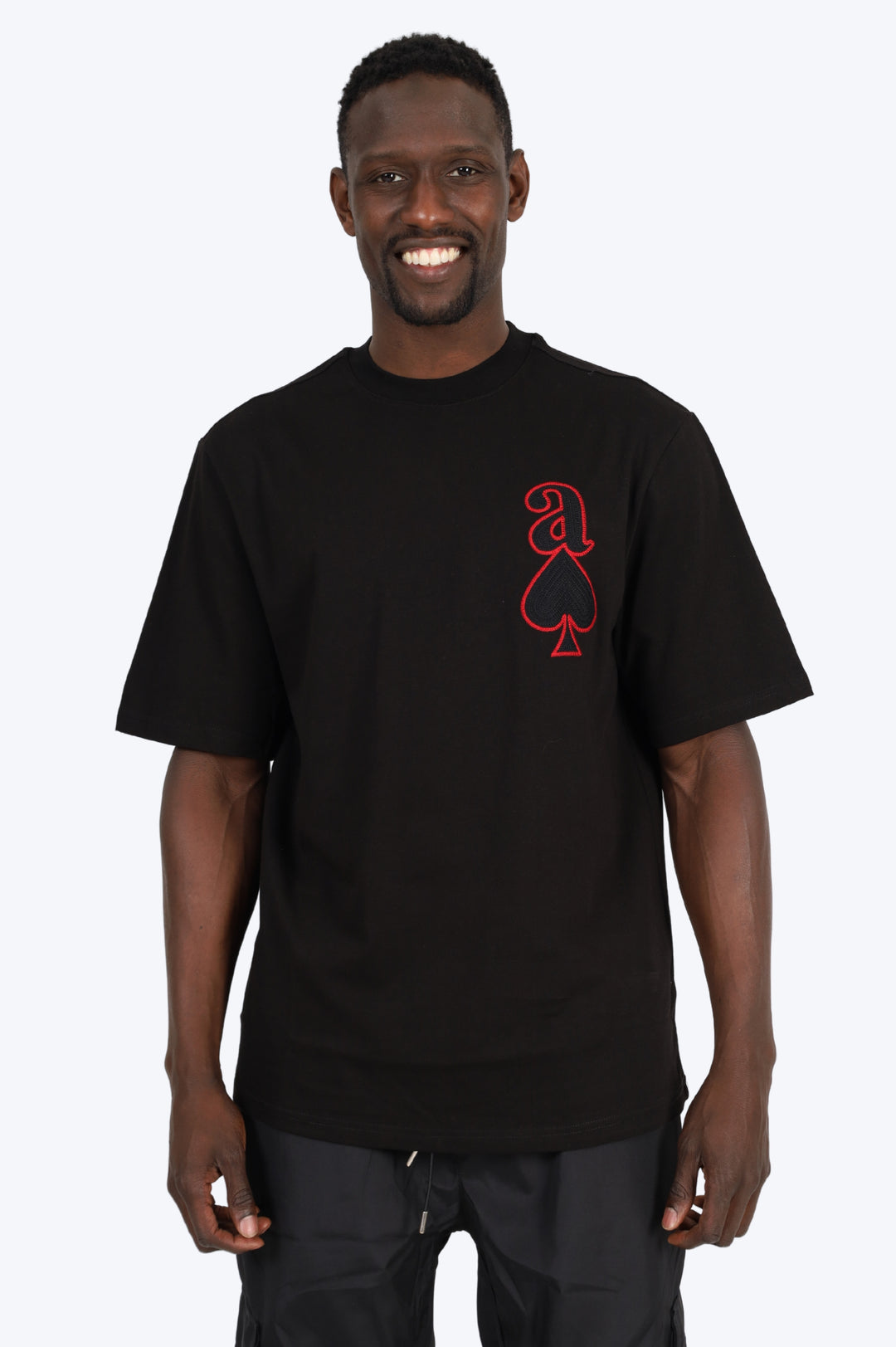 T-SHIRT "AS" - NOIR/ROUGE