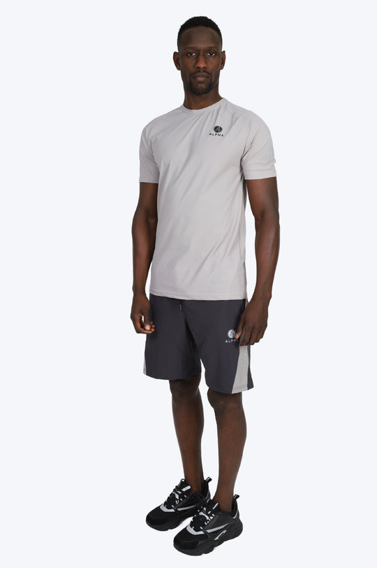 ENSEMBLE SHORT & T SHIRT ALPHA SPORT - GRIS/NOIR