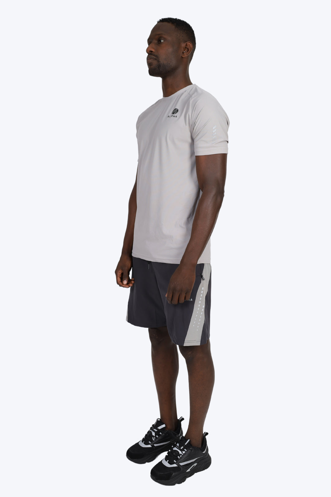 ENSEMBLE SHORT & T SHIRT ALPHA SPORT - GRIS/NOIR