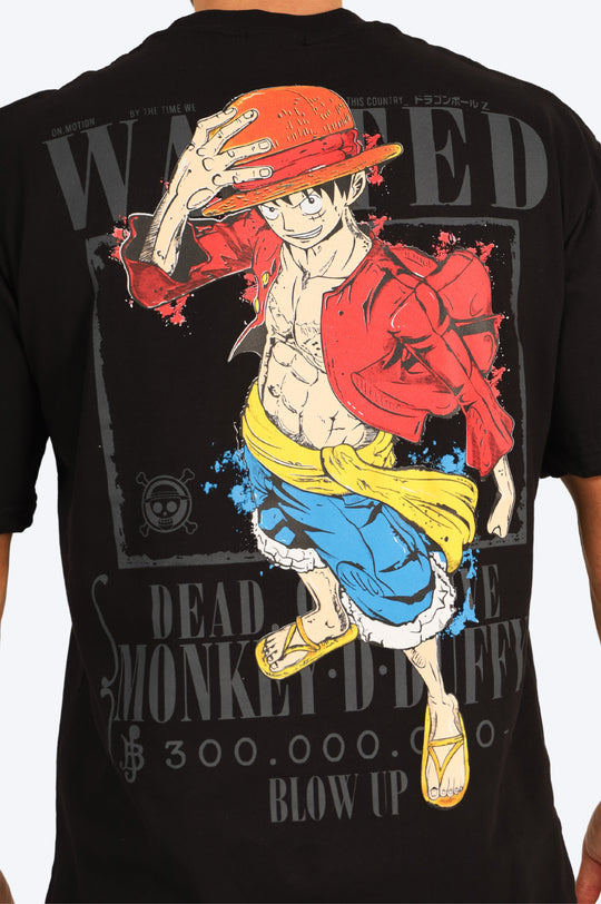 T-SHIRT MONKEY D LUFFY - NOIR