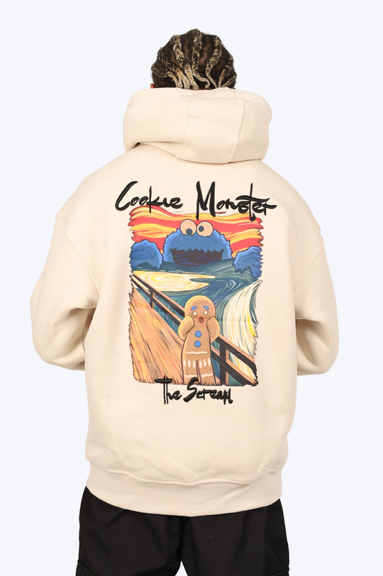 HOODIE "SCREAM MONSTER" - BEIGE