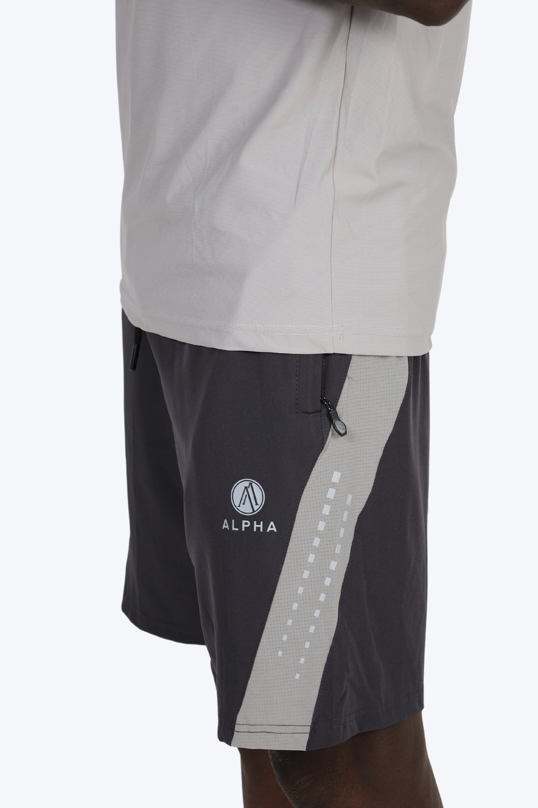 ENSEMBLE SHORT & T SHIRT ALPHA SPORT - GRIS/NOIR