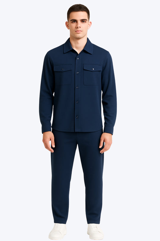 Ensemble Surchemise & Pantalon Viscose - BLEU MARINE