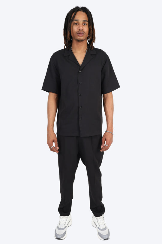 CHEMISE MANCHE COURTE ET PANTALON ASSORTI - NOIR