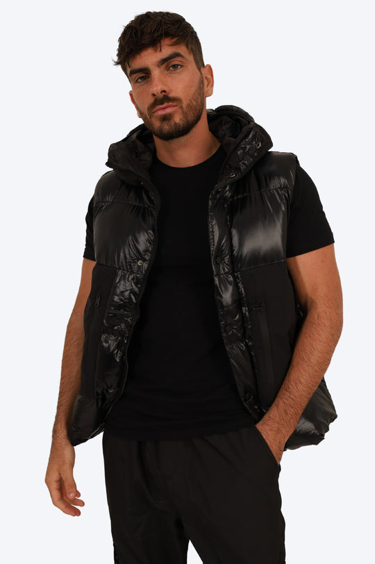 GILET MATELASSÉ NOIR TENDANCE