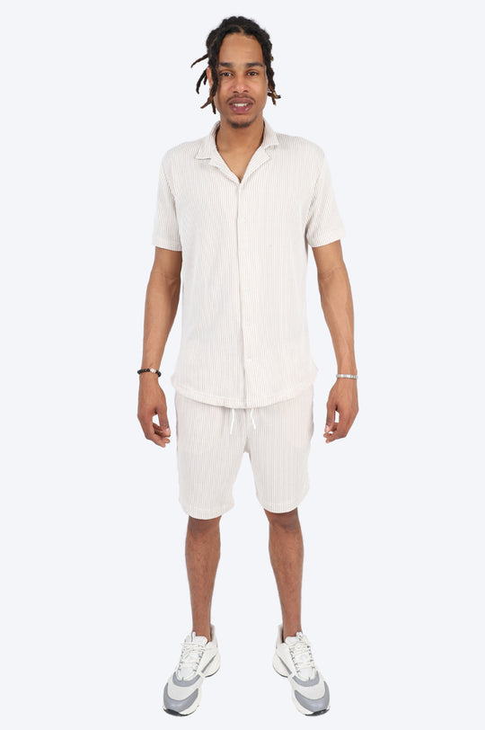 CHEMISE ET SHORT PLISSÉ - BLANC