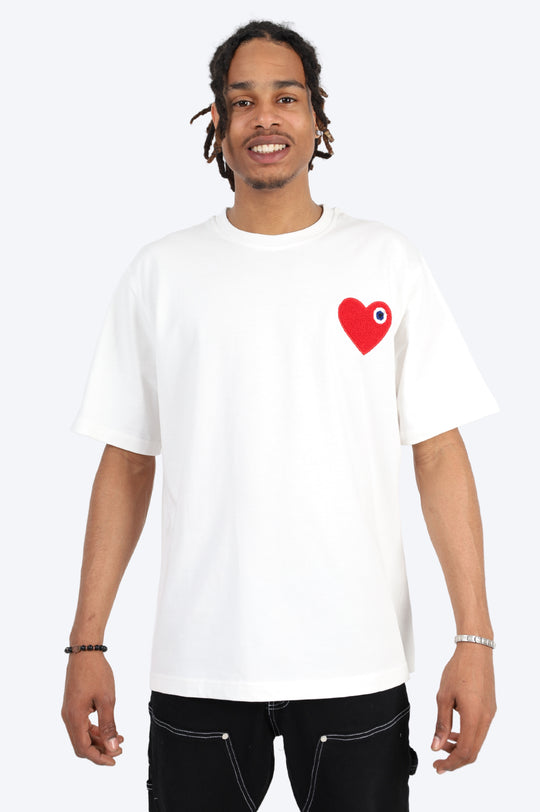 T-SHIRT BLANC - CŒUR ROUGE