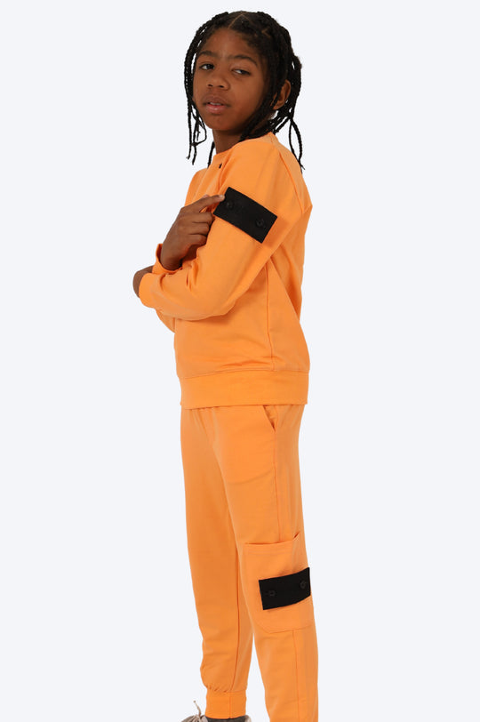 ENSEMBLE ALPHA ENFANT COTON - ORANGE