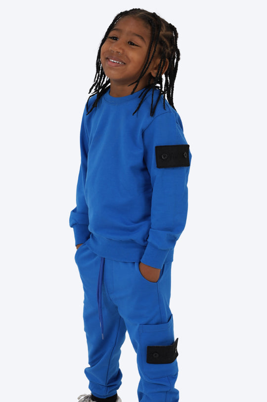 ENSEMBLE ALPHA ENFANT COTON - BLEU