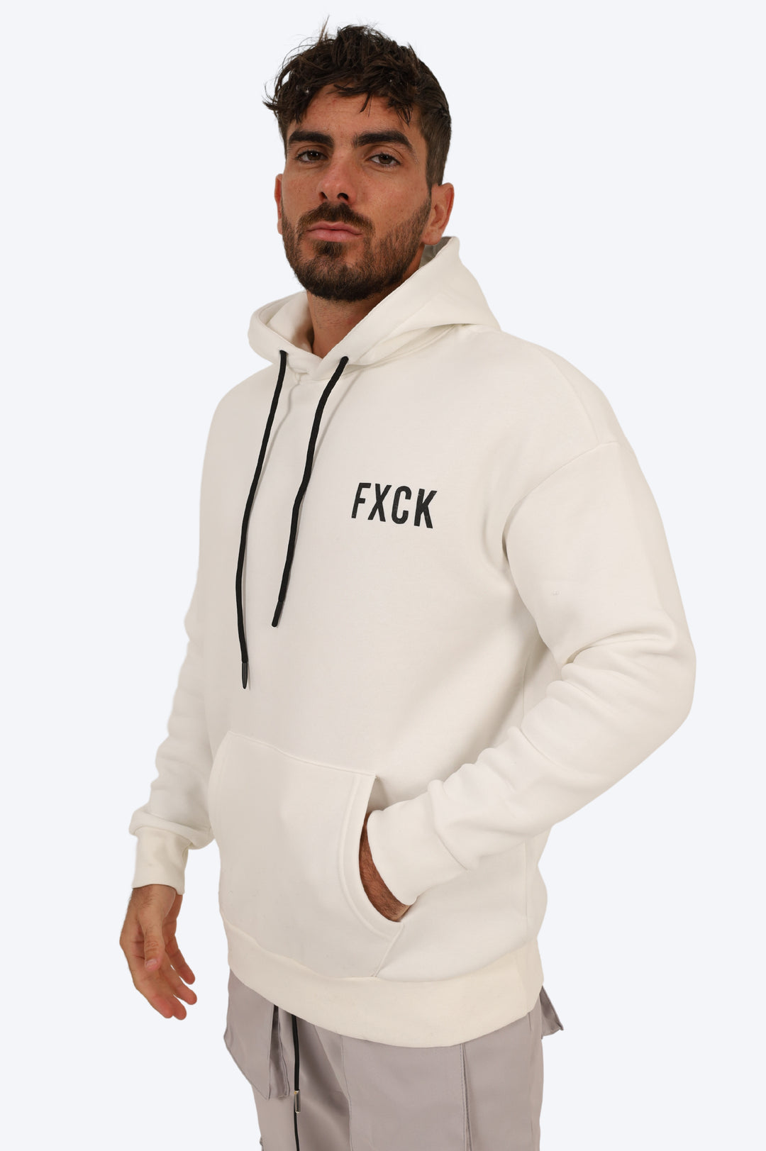 SWEAT "FXCK" BLANC