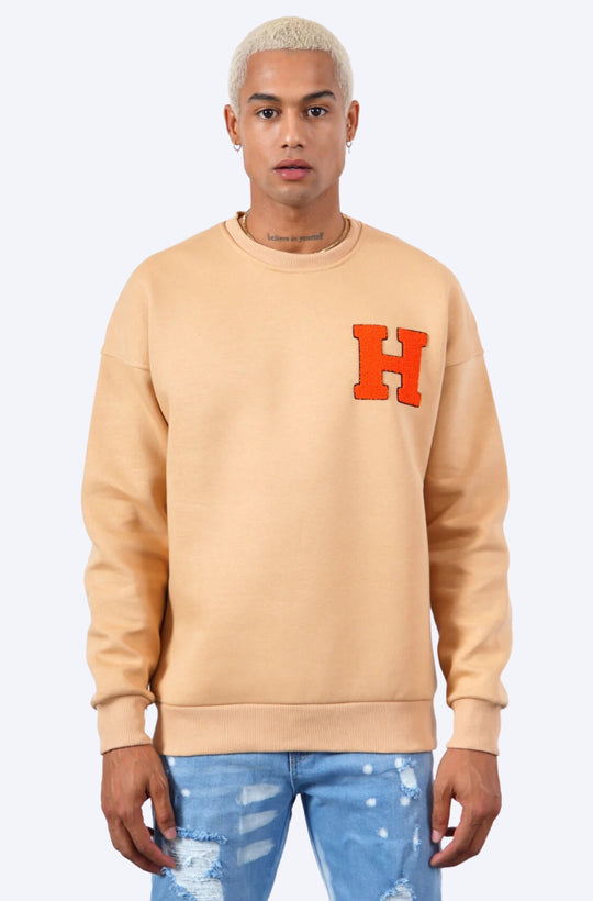 SWEAT "H" MARRON CLAIR