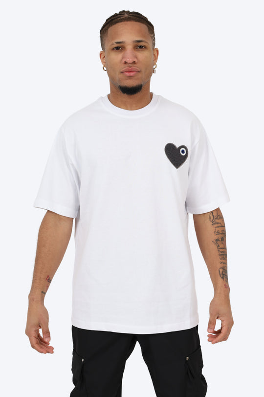 T-SHIRT BLANC - CŒUR NOIR