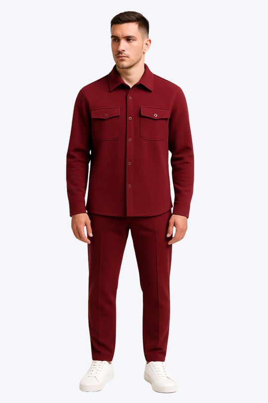 Ensemble Surchemise & Pantalon- BORDEAUX
