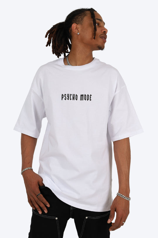 T SHIRT PSYCHO MODE - BLANC