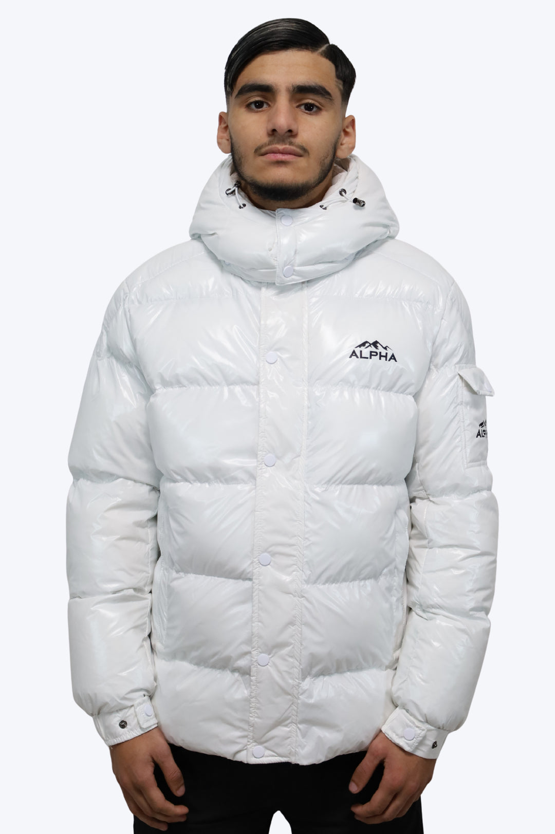 Doudoune Homme Hiver ALPHA – Modèle Blanc Glacier Brillant