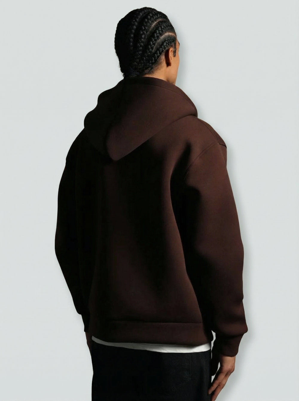 Sweat à capuche zippé Premium  - Marron