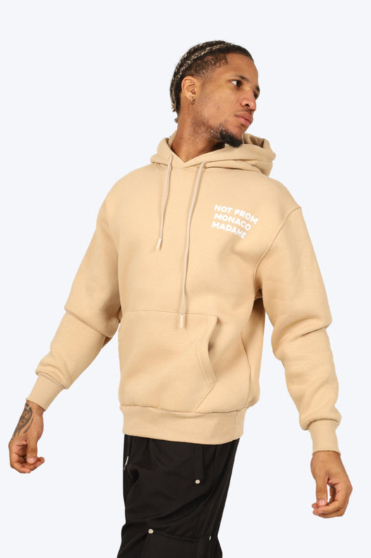 HOODIE "NOT FROM MONACO" BEIGE