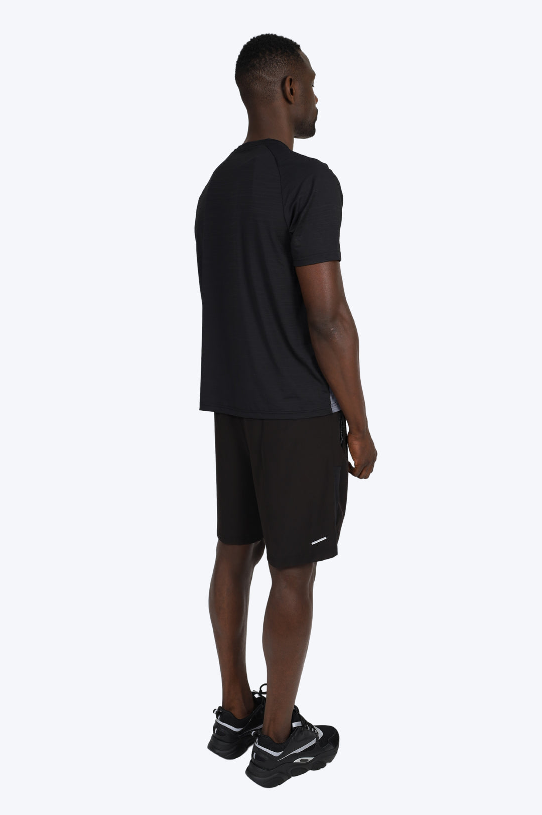 ENSEMBLE SHORT & T SHIRT ALPHA SPORT - GRIS FONCÉ/NOIR