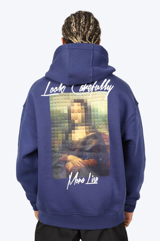 HOODIE "MONA PIXEL" - BLEU