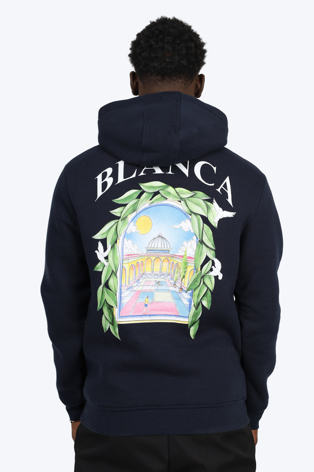 SWEAT BLANCA - BLEU MARINE