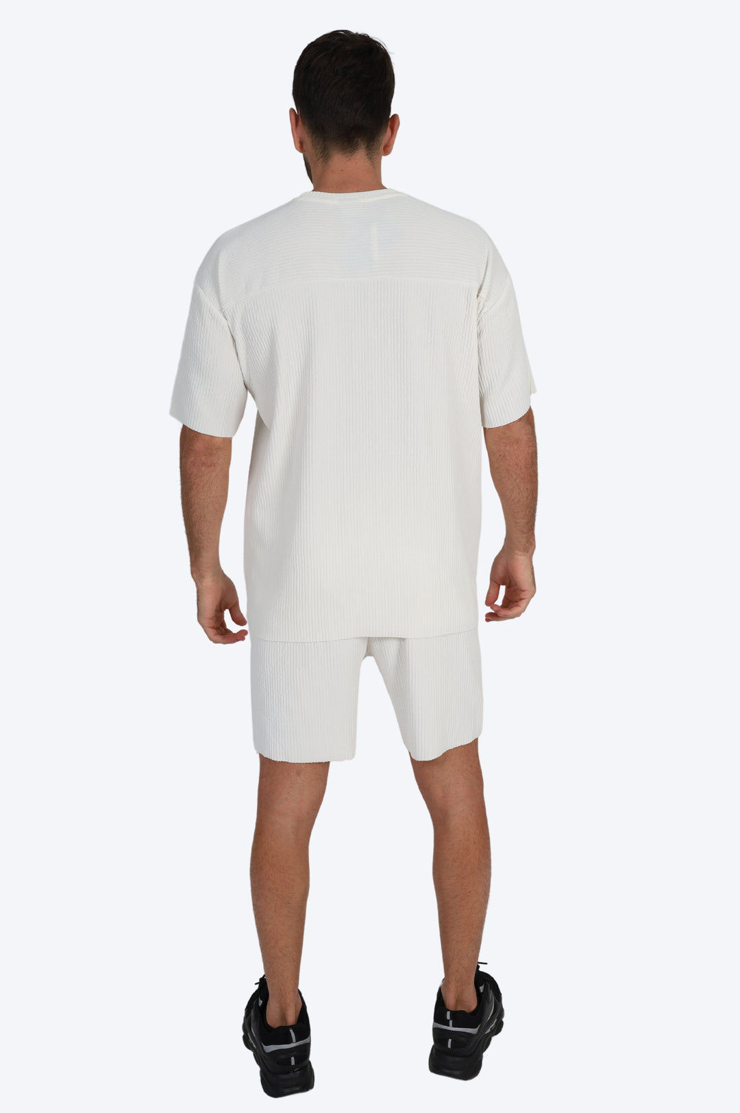 ENSEMBLE T-SHIRT RAYURES FINES - BLANC