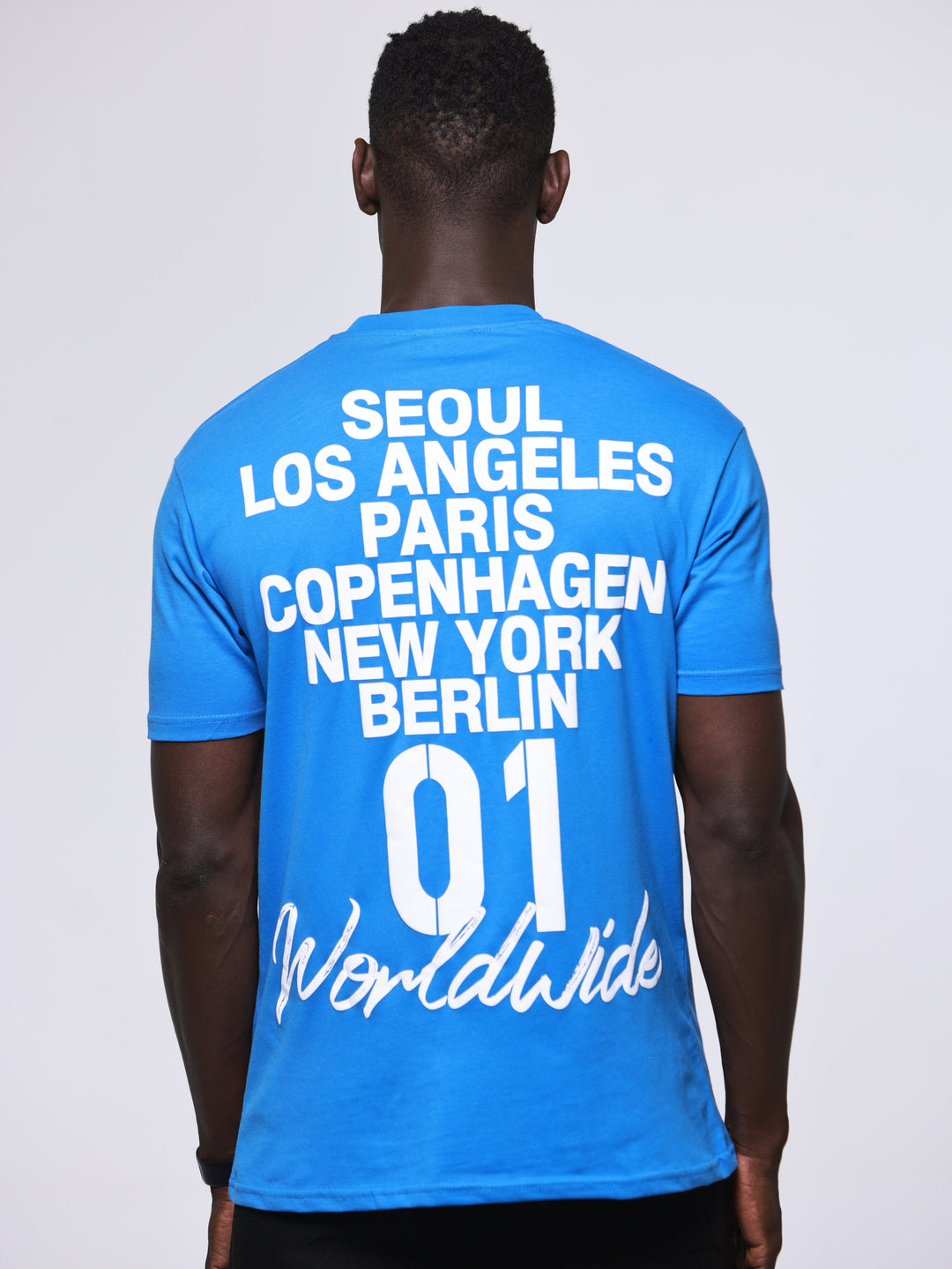 T-SHIRT "WORLDWILD" 100% COTON - BLEU