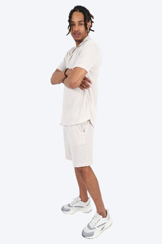 CHEMISE ET SHORT PLISSÉ - BLANC