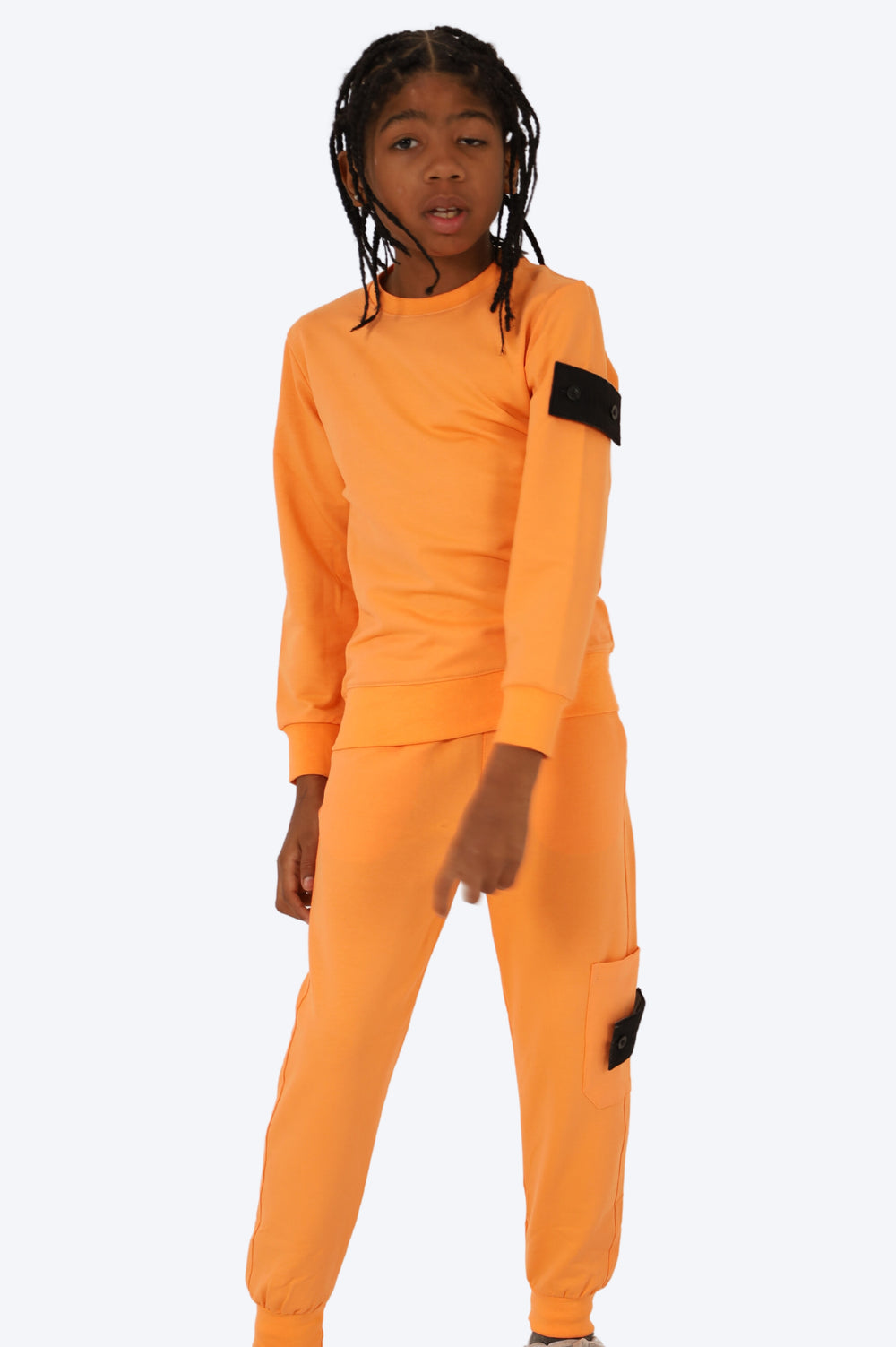 ENSEMBLE ALPHA ENFANT COTON - ORANGE