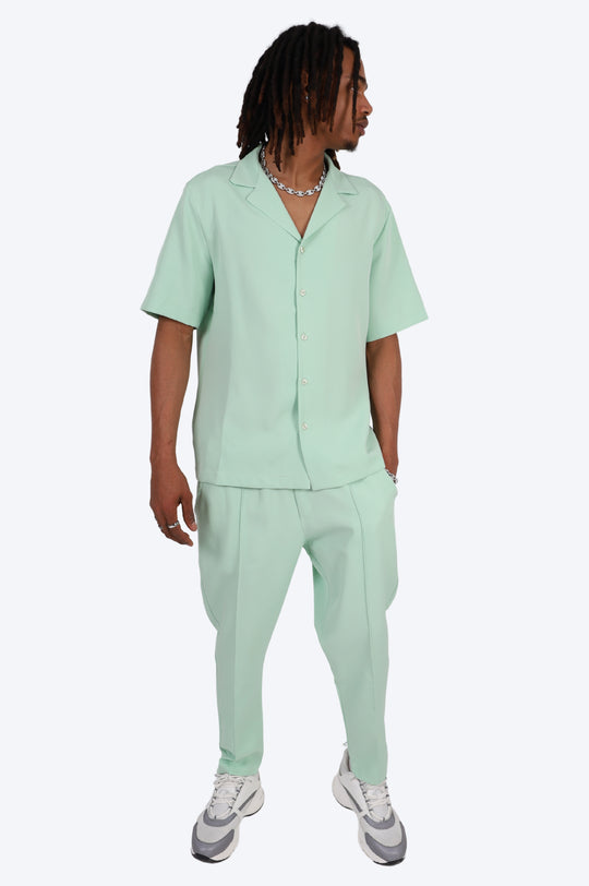 CHEMISE MANCHE COURTE ET PANTALON ASSORTI - VERT