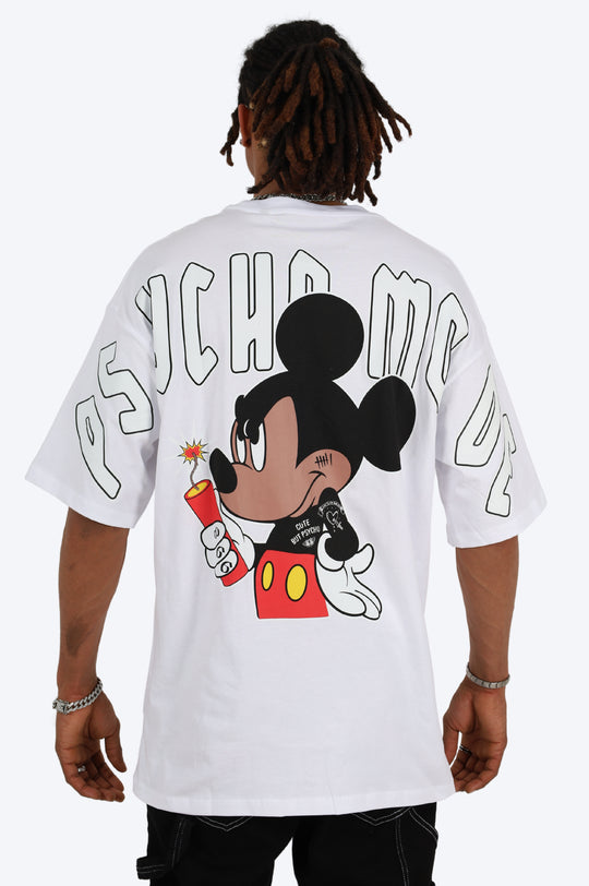 T SHIRT PSYCHO MODE - BLANC