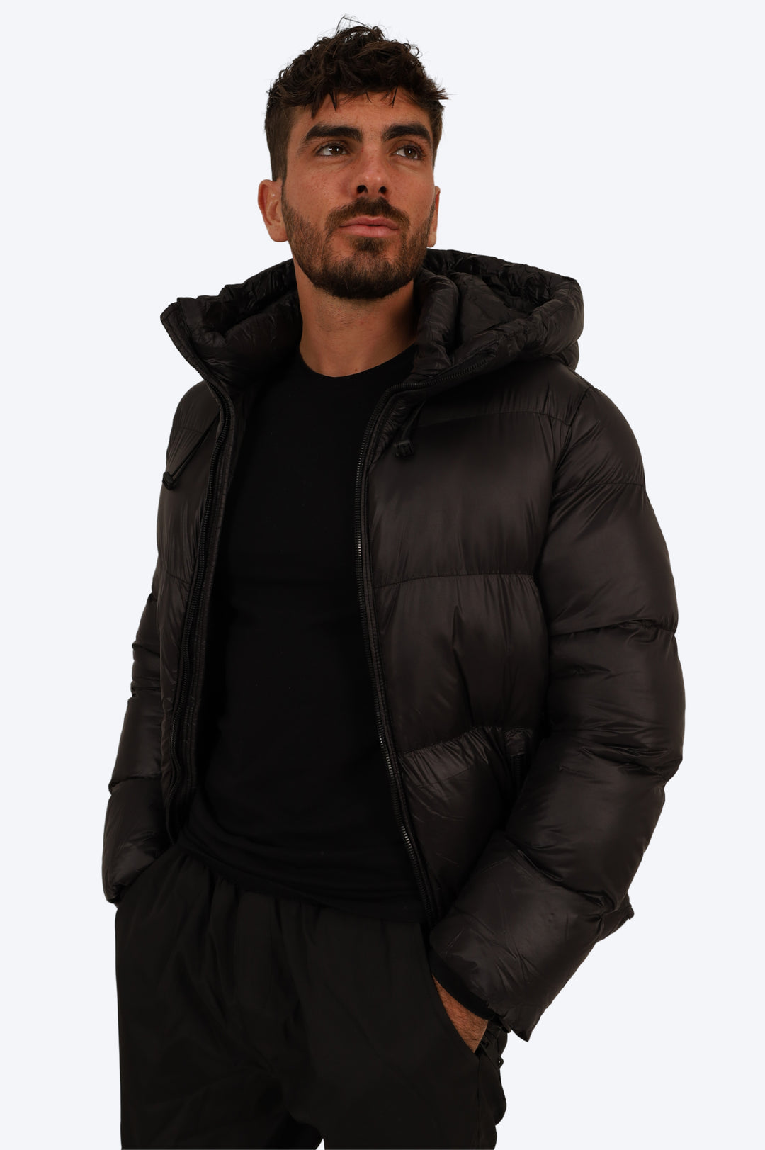 BLOUSON MATELASSÉ NOIR ÉLÉGANCE