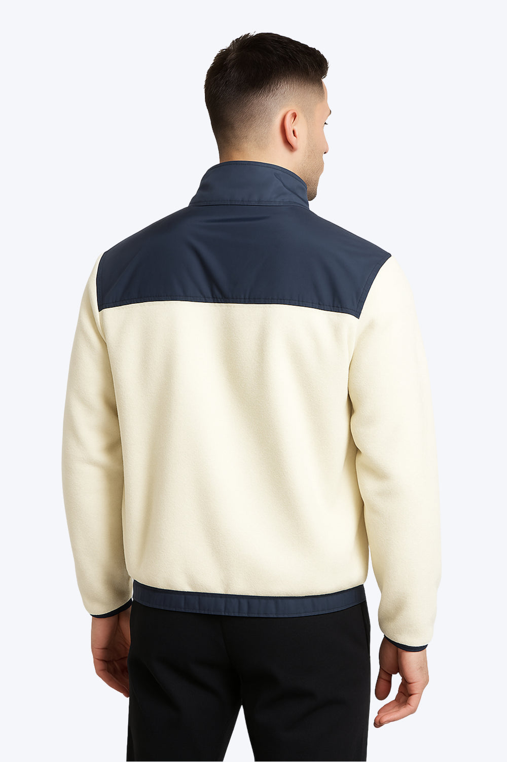 Veste Polaire Bicolore Zippée - Bleu Marine