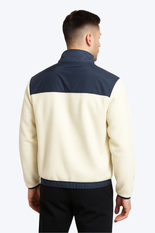 Veste Polaire Bicolore Zippée - Bleu Marine