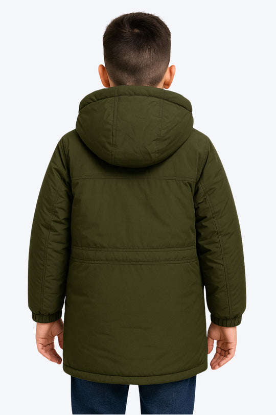 Doudoune Sherpa Junior Longue - VERT KAKI