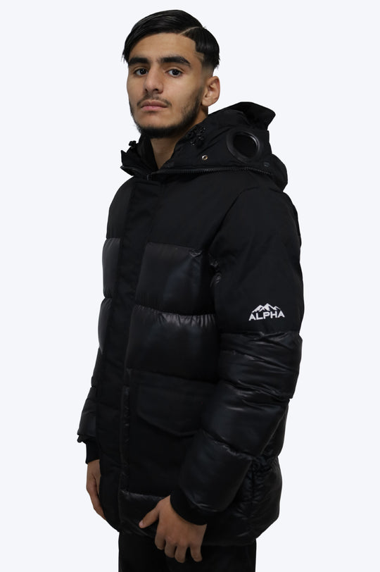 Doudoune Longue ALPHA Homme – Capuche Masque Intégré