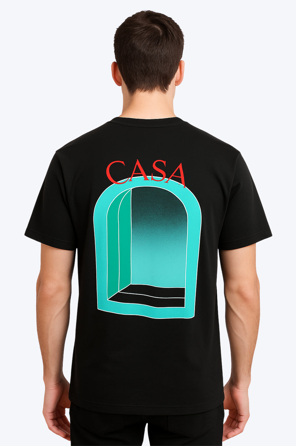 T-shirt Graphique "Fenêtre Casa" - NOIR