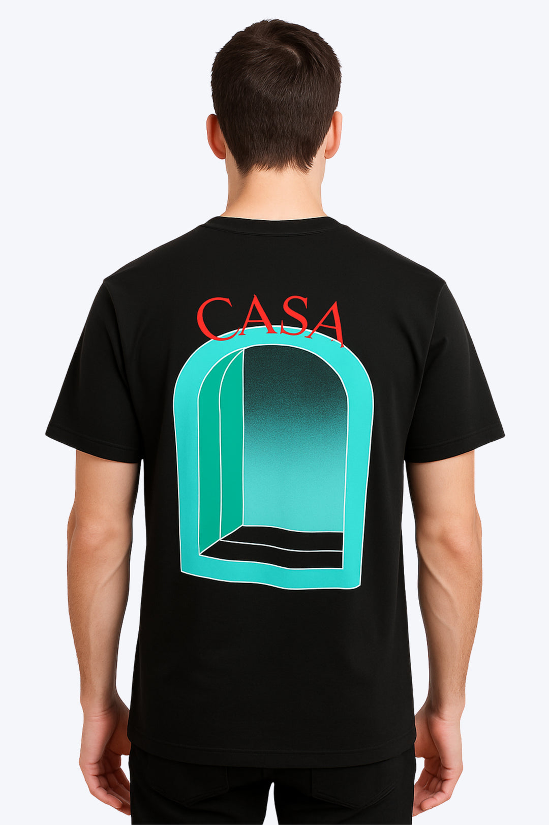 T-shirt Graphique "Fenêtre Casa" - NOIR