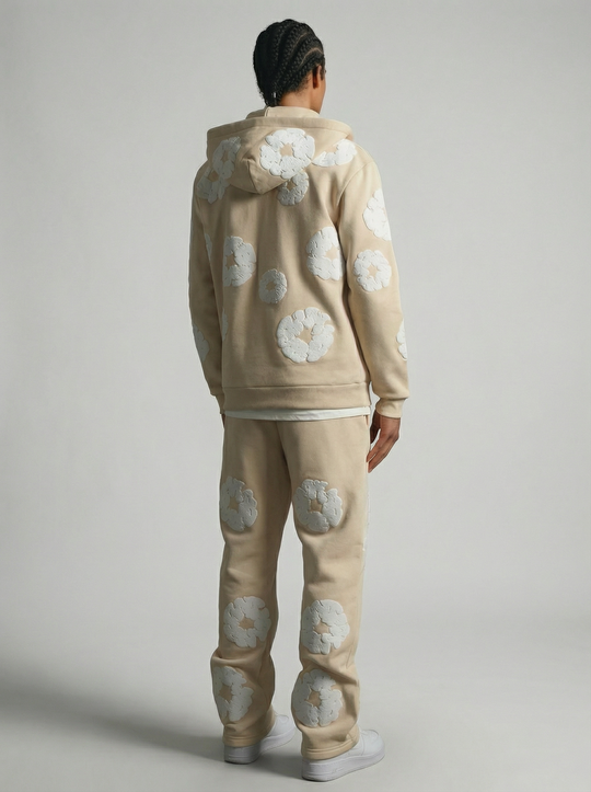 Ensemble Jogging Motifs Floraux – BEIGE