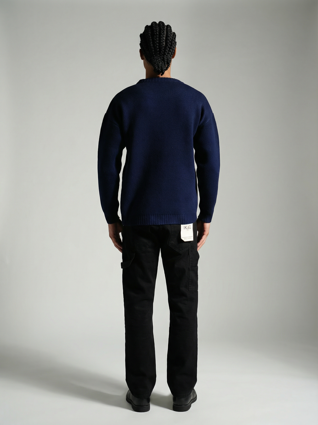 Sweat tricoté Campus Letter C - Bleu marine