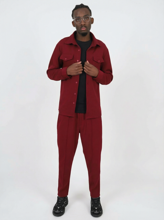 Ensemble Surchemise & Pantalon- BORDEAUX
