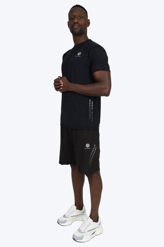 ENSEMBLE SHORT & T SHIRT ALPHA SPORT - FULL BLACK