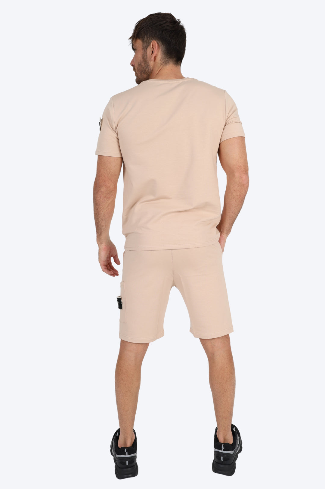 ENSEMBLE SHORT & T SHIRT ALPHA 100% COTON - BEIGE