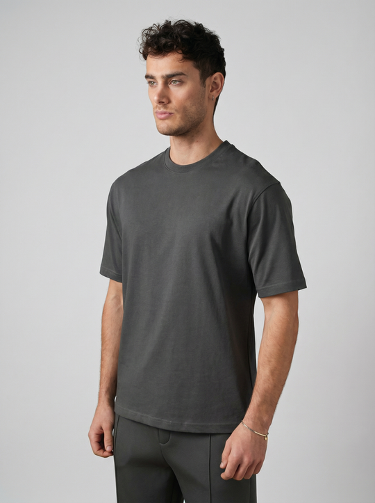 T-Shirt Homme Premium Coupe Moderne - Gris Anthracite