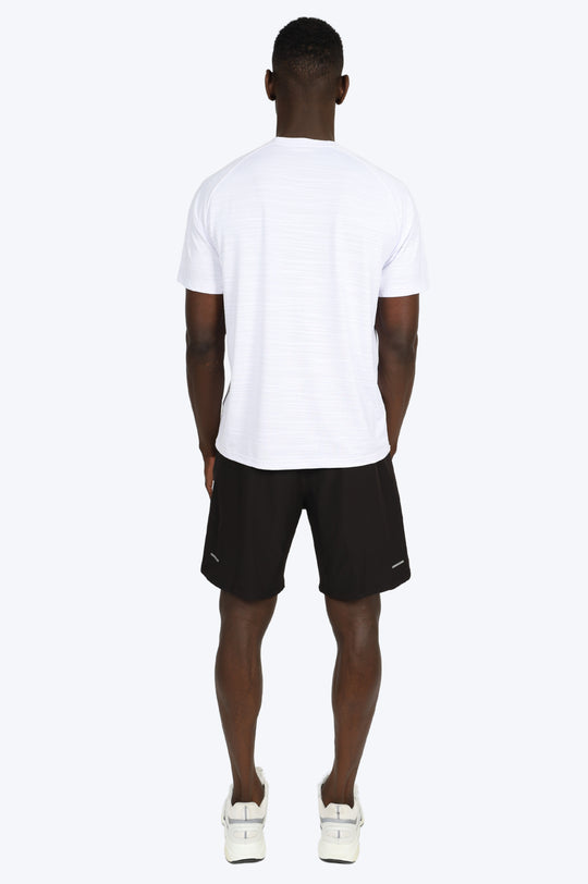 ENSEMBLE SHORT & T SHIRT ALPHA SPORT - BLANC/NOIR