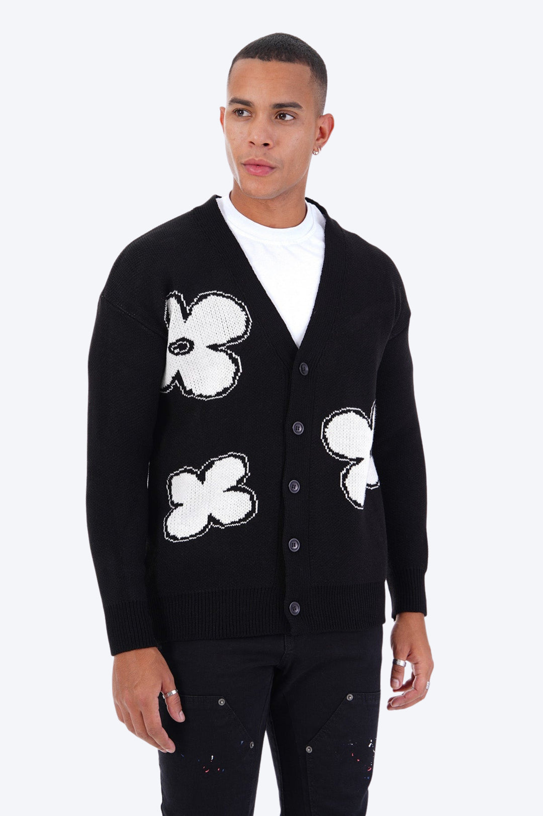 CARDIGAN BUTTERFLY CHARM - NOIR